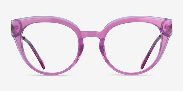 Swerve Clear Purple AcetateEyeglass Frames from EyeBuyDirect, Front View