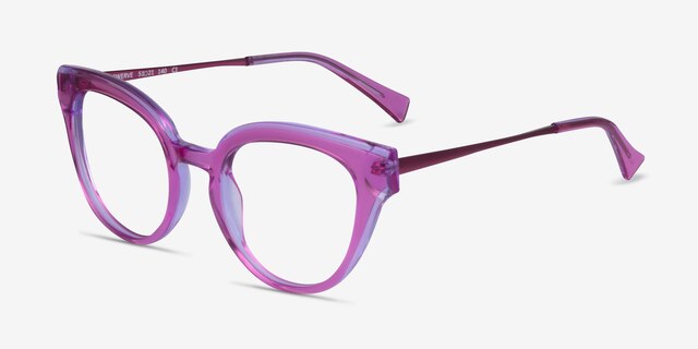 Swerve Clear Purple AcetateEyeglass Frames from EyeBuyDirect, Angle View