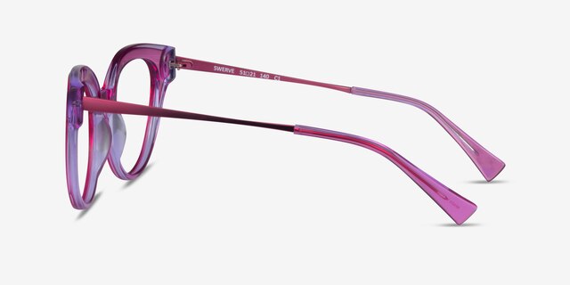 Swerve Clear Purple AcetateEyeglass Frames from EyeBuyDirect, Side View