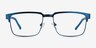 Video Matte Blue Carbon-fiberEyeglass Frames from EyeBuyDirect, Front View
