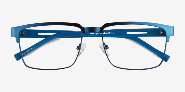 Video Matte Blue Carbon-fiberEyeglass Frames from EyeBuyDirect, Closed View