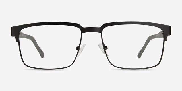 Video Matte Black Carbon-fiberEyeglass Frames from EyeBuyDirect, Front View