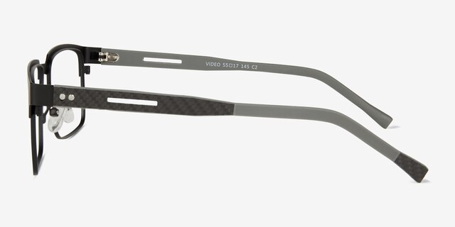 Video Matte Black Carbon-fiberEyeglass Frames from EyeBuyDirect, Side View