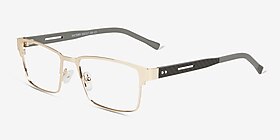 Victory Gold Olive Carbon-fiber Montures de lunettes de vue d'EyeBuyDirect, Vue d'Angle