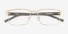 Victory Gold Olive Carbon-fiberMontures de lunettes de vue d'EyeBuyDirect, Vue Rapprochée