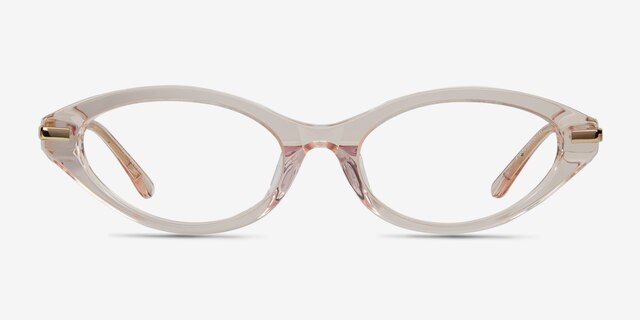 Lovely Clear Champagne AcétateMontures de lunettes de vue d'EyeBuyDirect, Vue de Face
