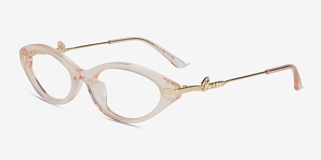 Lovely Clear Champagne AcétateMontures de lunettes de vue d'EyeBuyDirect, Vue d'Angle
