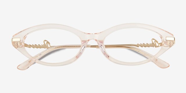 Lovely Clear Champagne AcétateMontures de lunettes de vue d'EyeBuyDirect, Vue Rapprochée