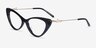 Evermore Noir AcétateMontures de lunettes de vue d'EyeBuyDirect, Vue d'Angle