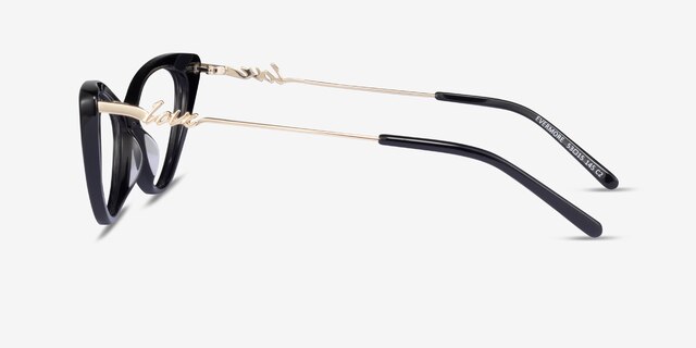 Evermore Noir AcétateMontures de lunettes de vue d'EyeBuyDirect, Vue de Côté