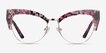 Freesia Red Floral Gold AcetateEyeglass Frames from EyeBuyDirect, Front View