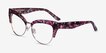 Freesia Red Floral Gold AcetateEyeglass Frames from EyeBuyDirect, Angle View