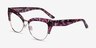 Freesia Red Floral Gold AcetateEyeglass Frames from EyeBuyDirect, Angle View