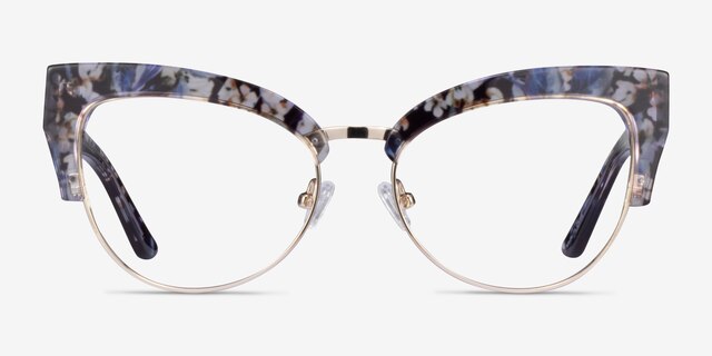 Freesia Purple Floral Gold AcetateEyeglass Frames from EyeBuyDirect, Front View