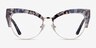 Freesia Purple Floral Gold AcetateEyeglass Frames from EyeBuyDirect, Front View