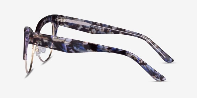 Freesia Purple Floral Gold AcetateEyeglass Frames from EyeBuyDirect, Side View