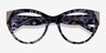 Lilium Purple Floral Gold AcetateEyeglass Frames from EyeBuyDirect, Closed View
