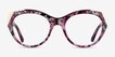Lilium Red Floral Gold AcetateEyeglass Frames from EyeBuyDirect, Front View