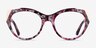 Lilium Red Floral Gold AcetateEyeglass Frames from EyeBuyDirect, Front View