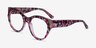 Lilium Red Floral Gold AcetateEyeglass Frames from EyeBuyDirect, Angle View
