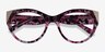 Lilium Red Floral Gold AcetateEyeglass Frames from EyeBuyDirect, Closed View