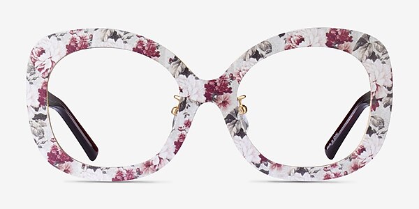 Paeonia Red Floral Acetate Eyeglass Frames