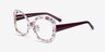 Paeonia Red Floral AcetateEyeglass Frames from EyeBuyDirect, Angle View
