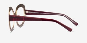 Paeonia Red Floral Acetate Eyeglass Frames from EyeBuyDirect, Side View