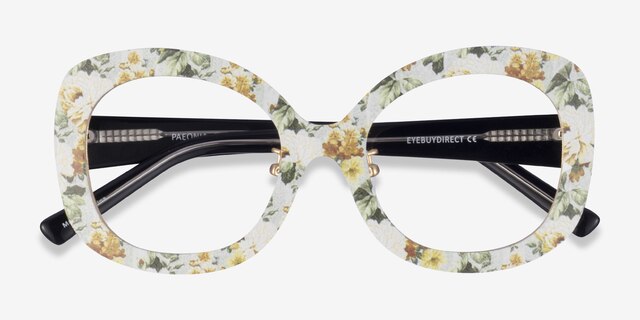 Paeonia Yellow Floral AcetateEyeglass Frames from EyeBuyDirect, Closed View