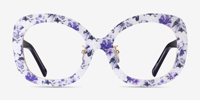 Paeonia Purple Floral AcetateEyeglass Frames from EyeBuyDirect, Front View