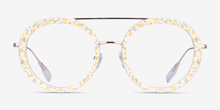 Plumeria Yellow Floral Acetate Eyeglass Frames from EyeBuyDirect