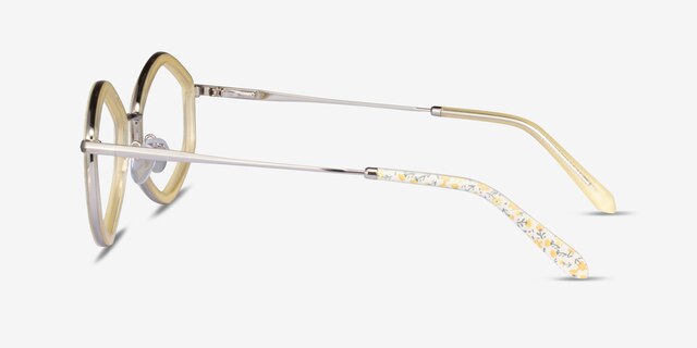 Folium Yellow Floral AcetateEyeglass Frames from EyeBuyDirect, Side View