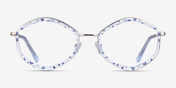 Folium Blue Floral Acétate Montures de lunettes de vue