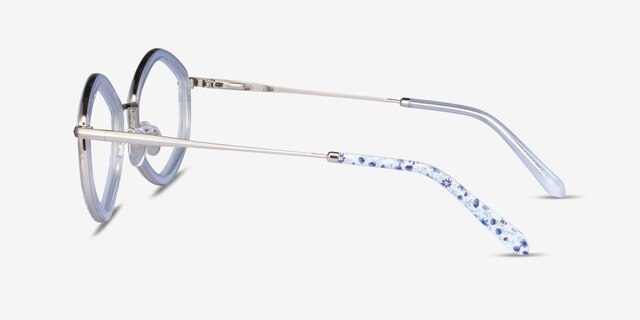 Folium Blue Floral AcetateEyeglass Frames from EyeBuyDirect, Side View