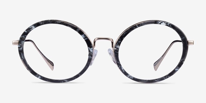 Cybele Gray Floral Gold Acetate Eyeglass Frames from EyeBuyDirect