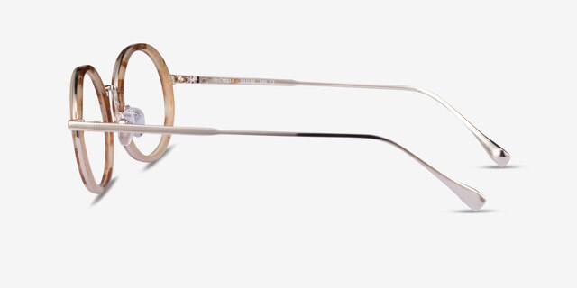 Cybele Brown Floral Gold AcetateEyeglass Frames from EyeBuyDirect, Side View