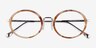 Cybele Brown Floral Gold AcetateEyeglass Frames from EyeBuyDirect, Closed View