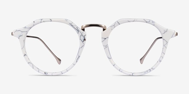 Phoebe Black White AcetateEyeglass Frames from EyeBuyDirect, Front View