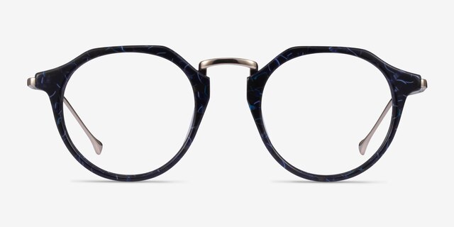 Phoebe Blue Floral AcetateEyeglass Frames from EyeBuyDirect, Front View