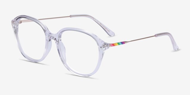 Forever Clear AcetateEyeglass Frames from EyeBuyDirect, Angle View