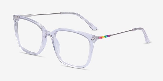 Radiant Clear AcetateEyeglass Frames from EyeBuyDirect, Angle View