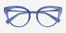 Swerve Clear Blue AcetateEyeglass Frames from EyeBuyDirect, Closed View