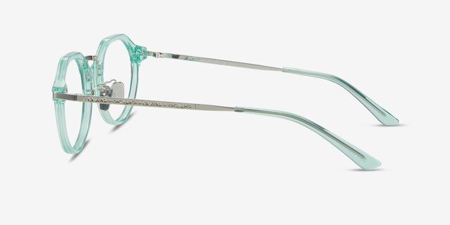 Yates Clear Green AcetateEyeglass Frames from EyeBuyDirect, Side View