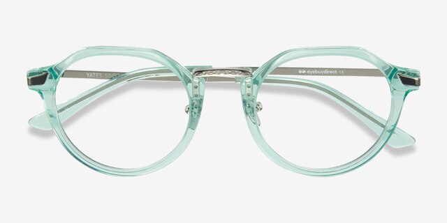 Yates Clear Green AcetateEyeglass Frames from EyeBuyDirect, Closed View