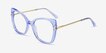 Delancey Clear Blue Purple AcetateEyeglass Frames from EyeBuyDirect, Angle View