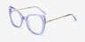 Delancey Clear Blue Purple AcetateEyeglass Frames from EyeBuyDirect, Angle View