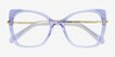 Delancey Clear Blue Purple AcetateEyeglass Frames from EyeBuyDirect, Closed View
