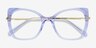 Delancey Clear Blue Purple AcetateEyeglass Frames from EyeBuyDirect, Closed View