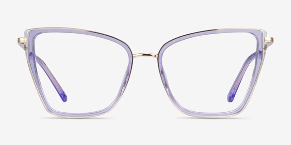 Jacqueline Clear Blue Purple Acétate Montures de lunettes de vue
