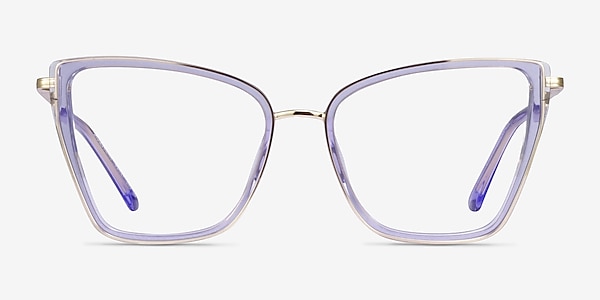 Jacqueline Clear Blue Purple Acetate Eyeglass Frames